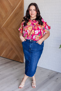 Flit About Floral Top in Pink