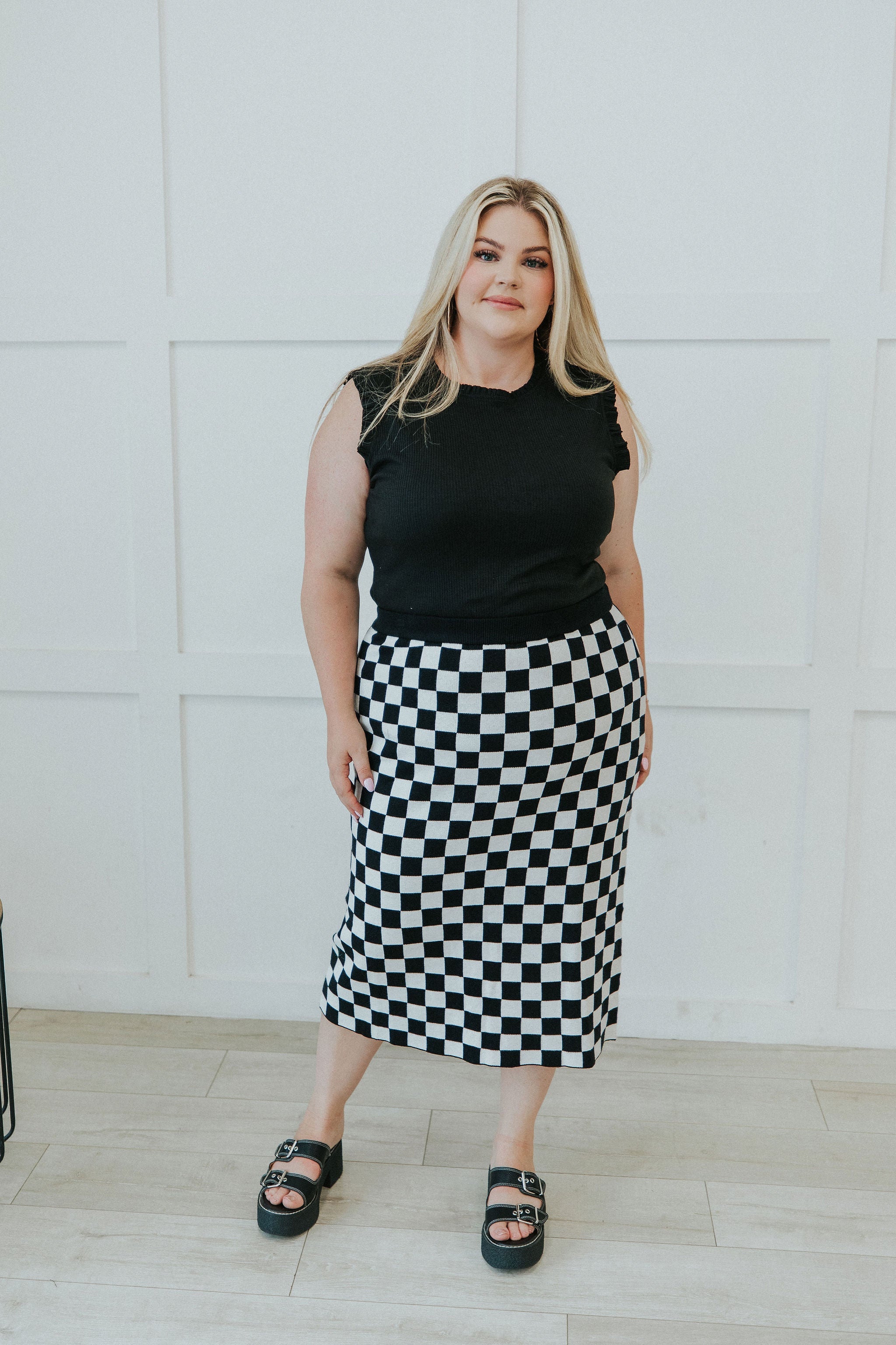 It's All Possible Checkered Skirt