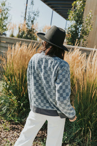 It's Your Move Checkered Denim Jacket
