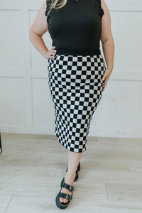 It's All Possible Checkered Skirt