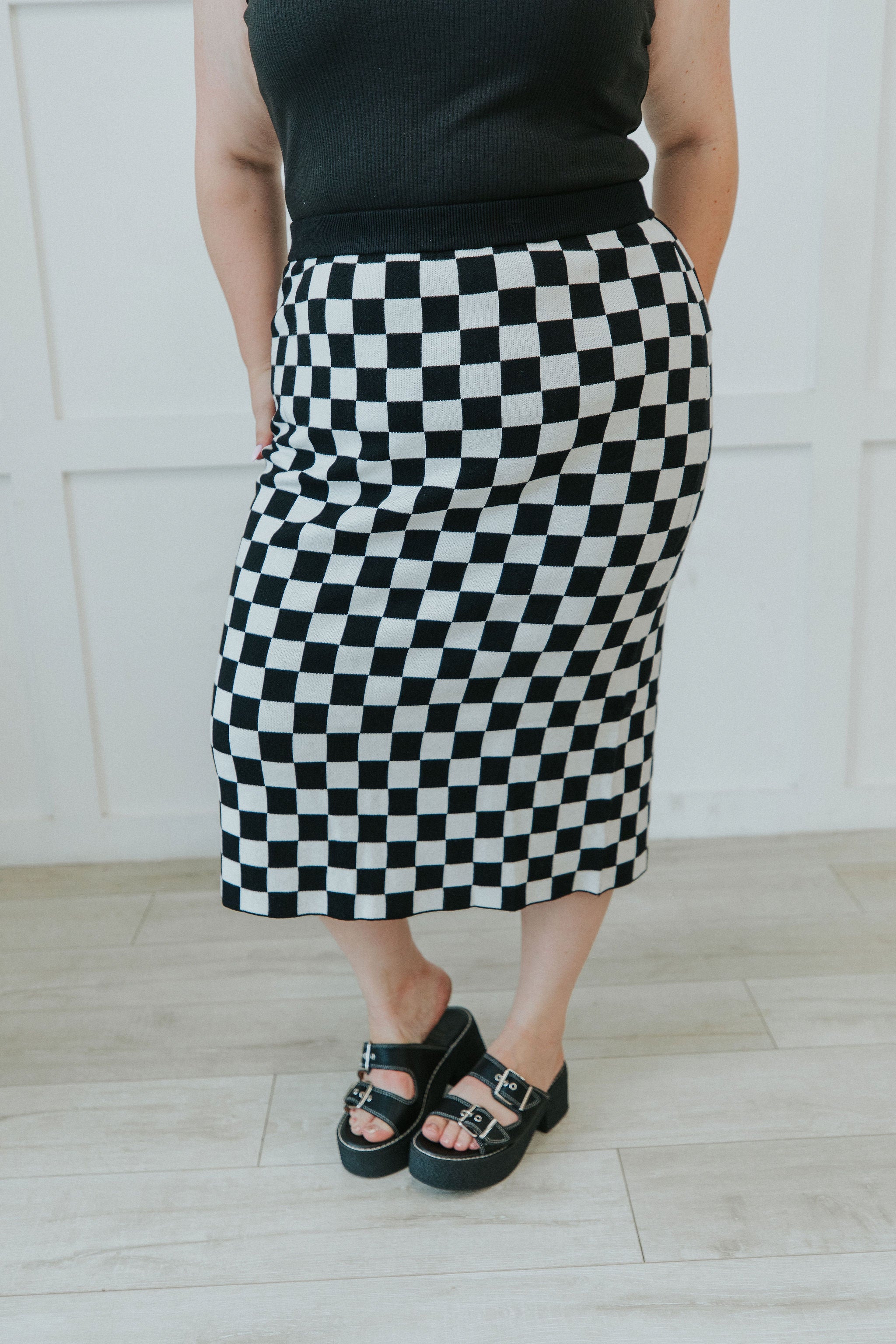It's All Possible Checkered Skirt