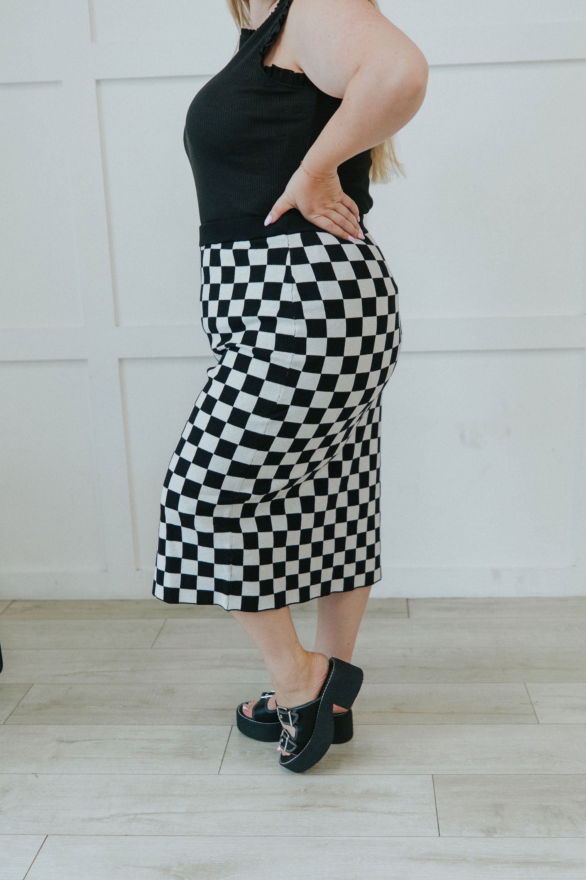 It's All Possible Checkered Skirt