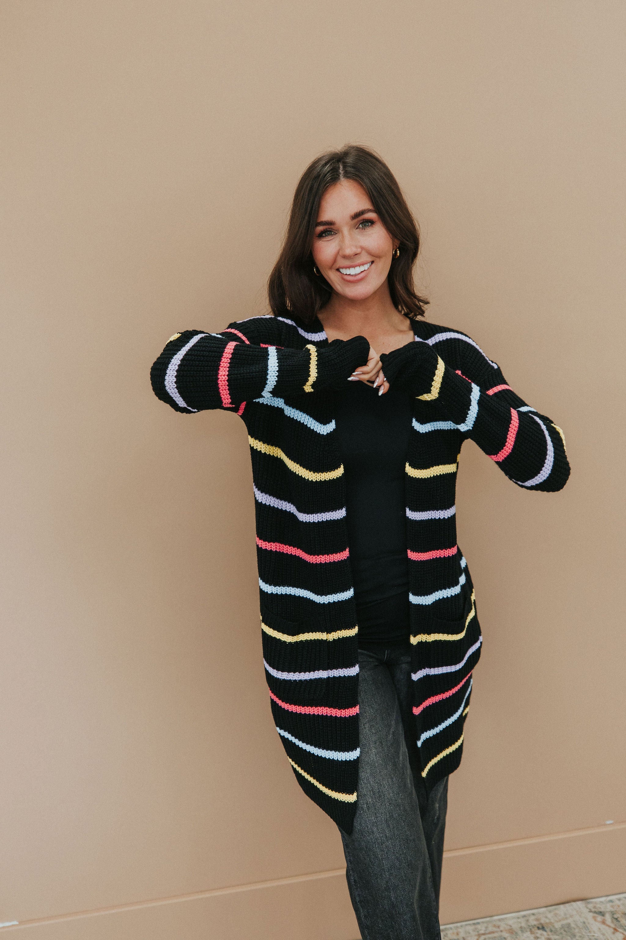 Cozy And Chic Striped Cardigan