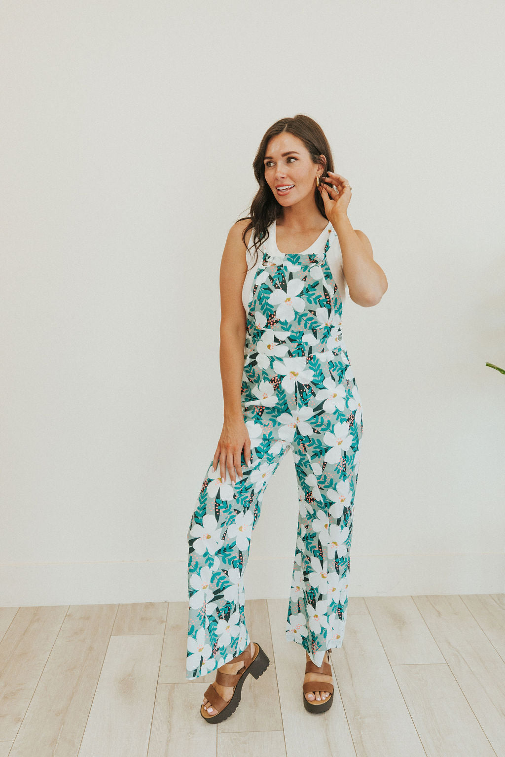 No Surprise Here Floral Overalls