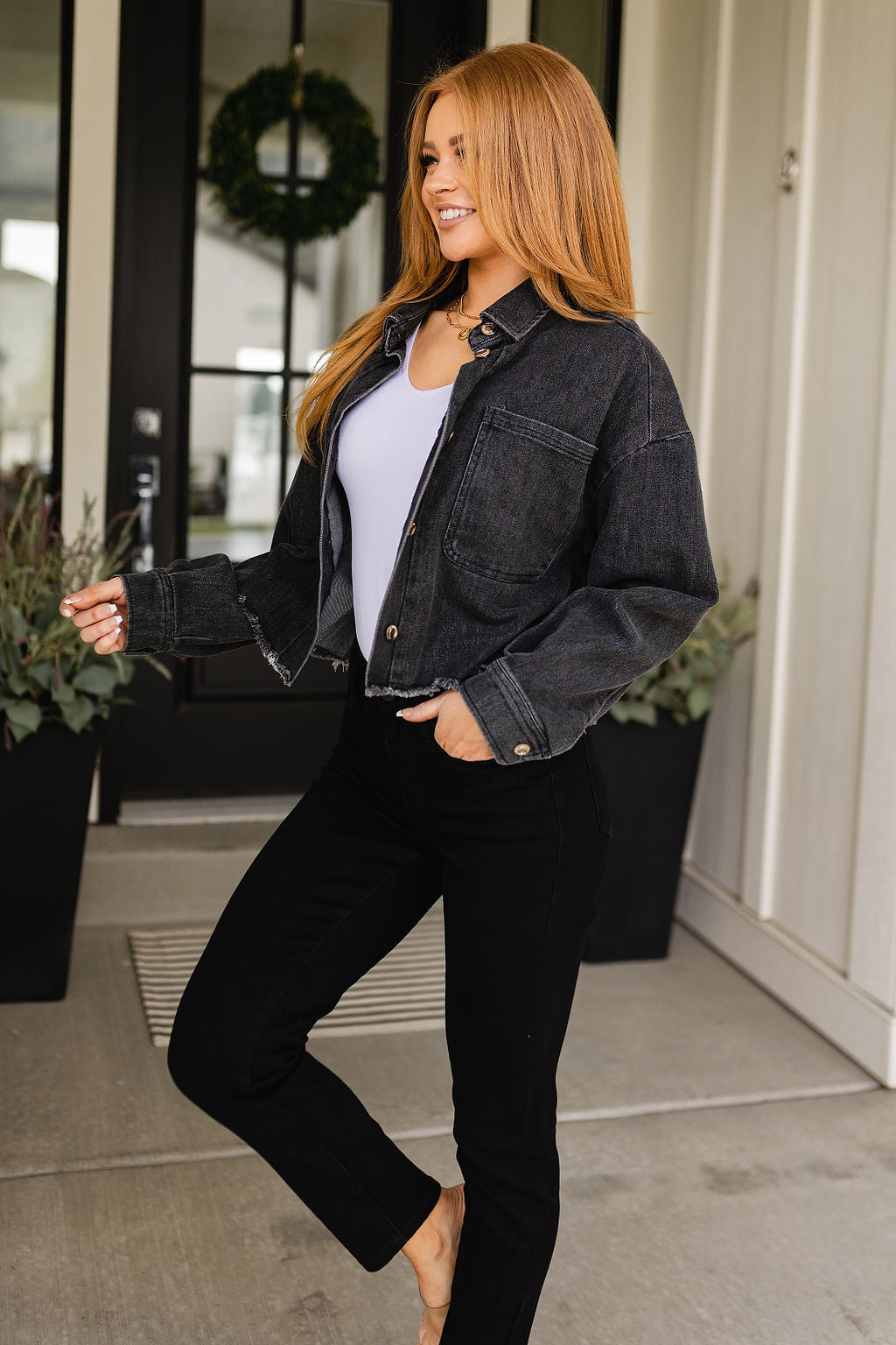 TTYL Jacket In Black Denim