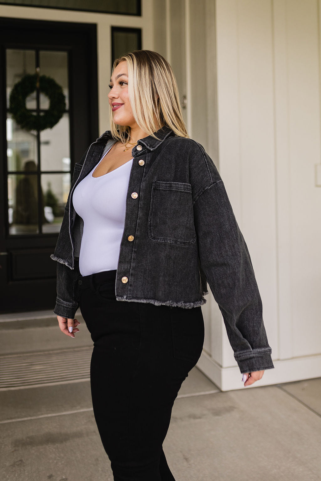 TTYL Jacket In Black Denim