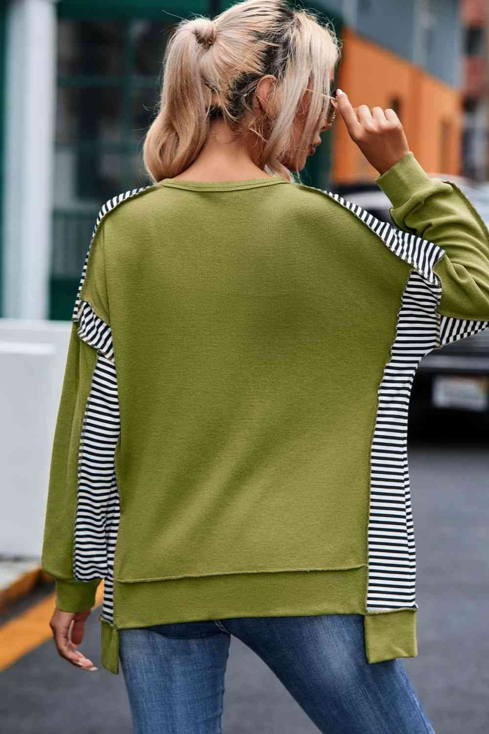 Out Seamed Half Button Up Sweatshirt
