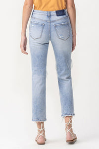 Lovervet Full Size Amari Destroyed High Rise Crop Straight Jeans