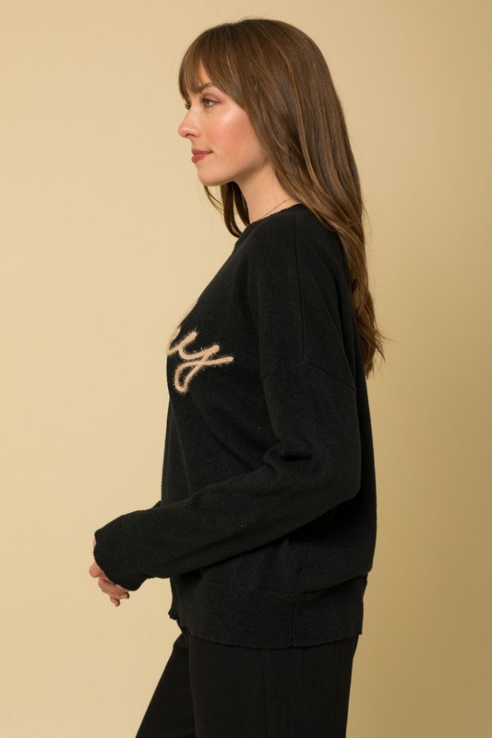 Gilli Full Size WIFEY Graphic Pullover Sweater