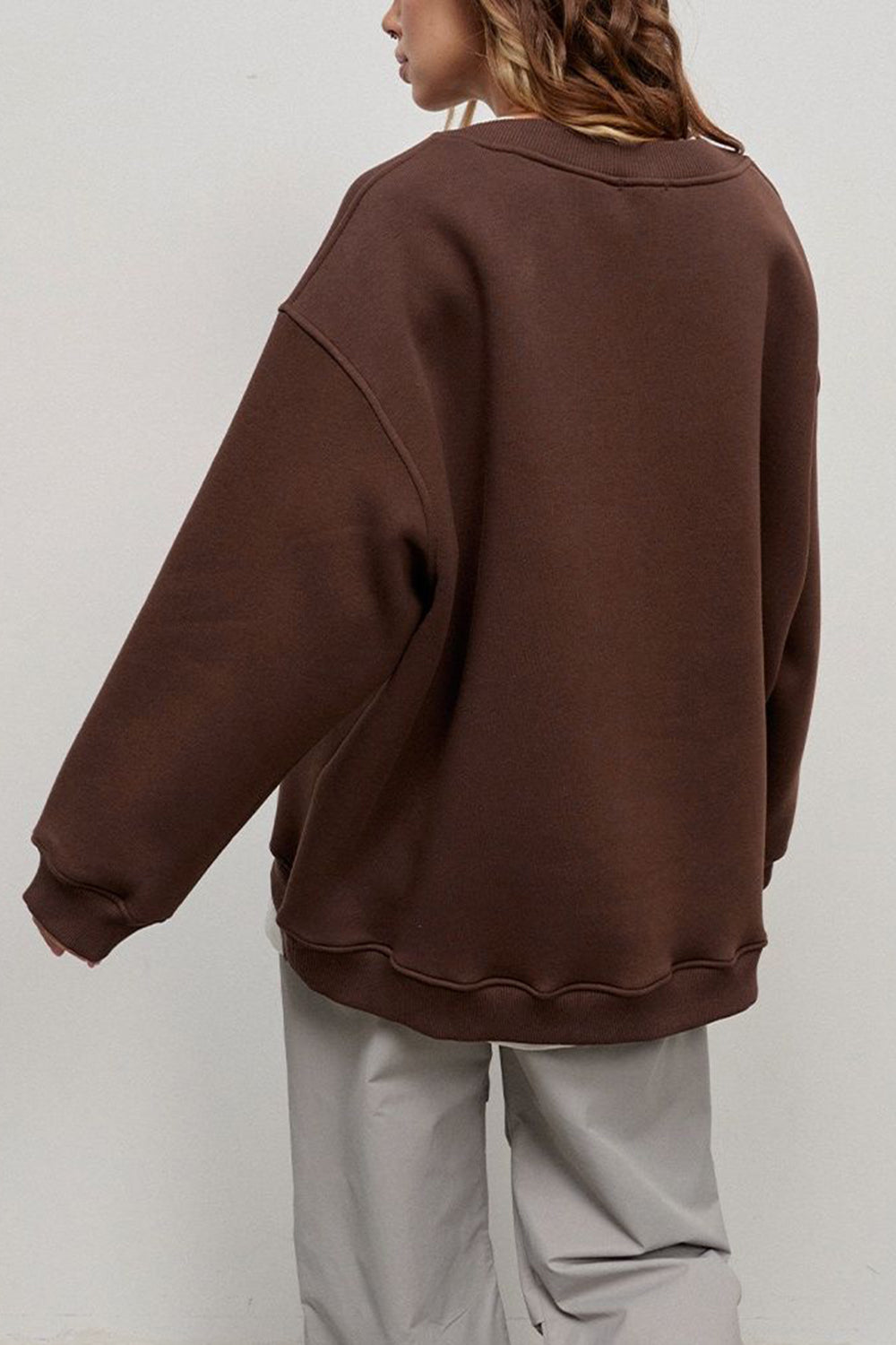 Round Neck Dropped Shoulder Sweatshirt