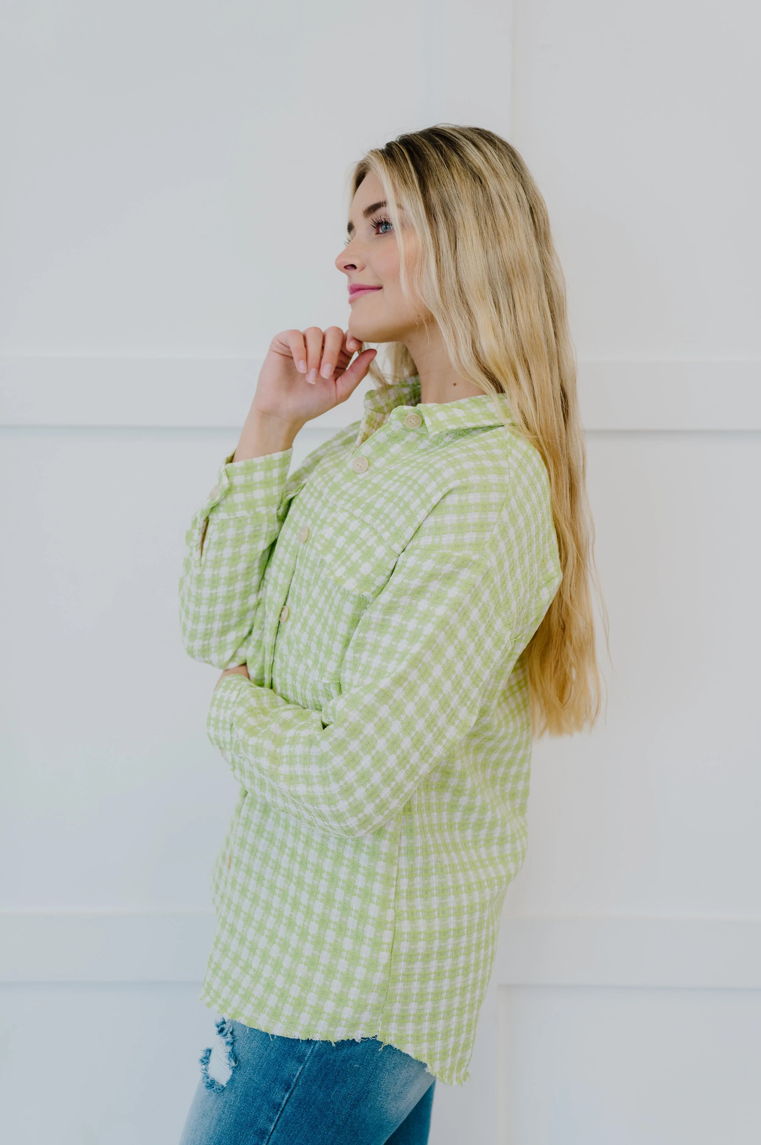 Second Nature Gingham Jacket