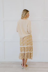 Cover Me In Florals Midi Skirt