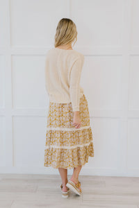 Cover Me In Florals Midi Skirt