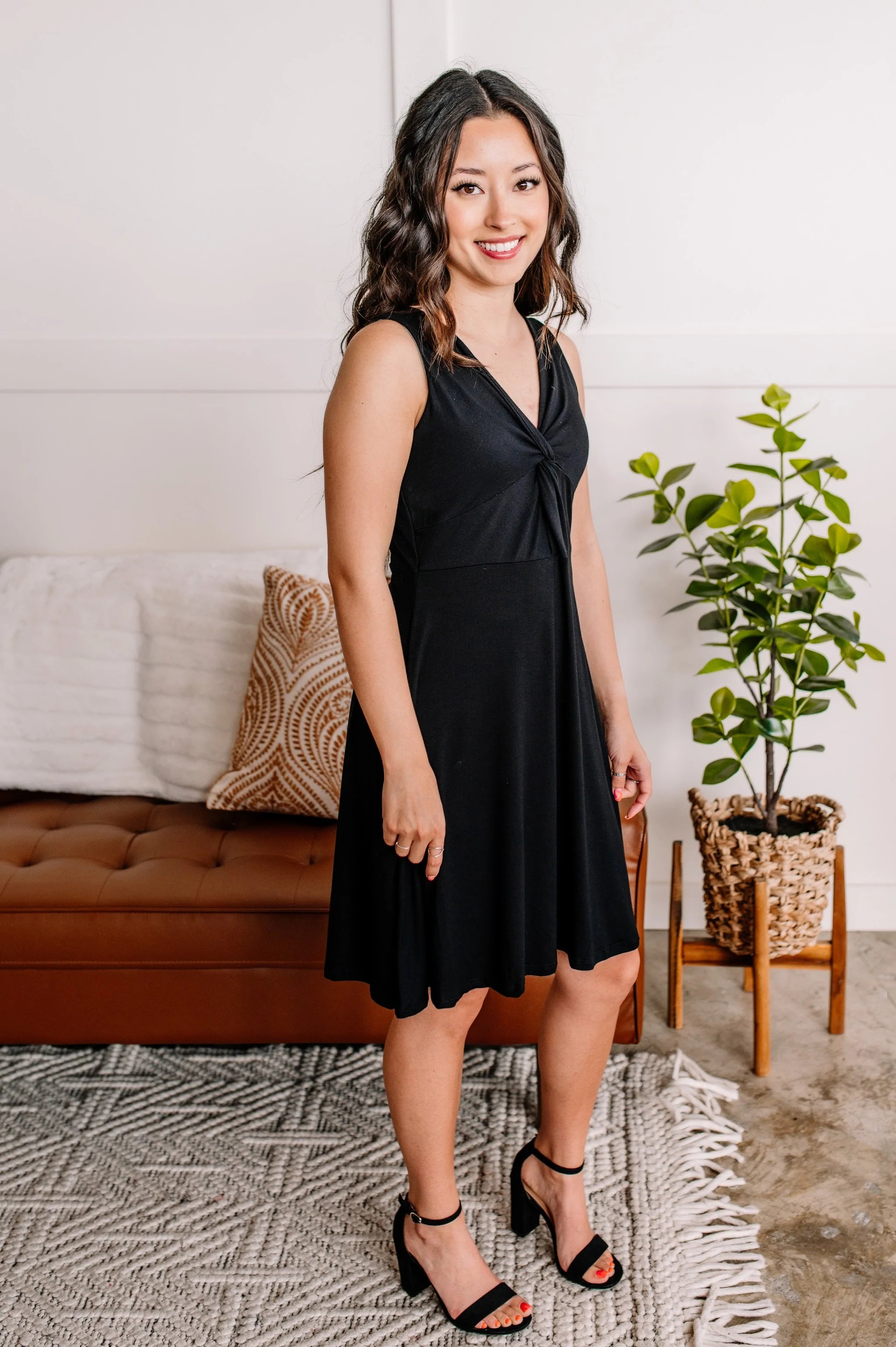 A Modern Twist Flare Dress In Black