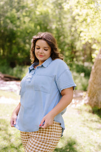 Running Out The Door Collared Top