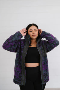 Take A Look Tie Dye Sherpa Jacket
