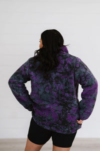 Take A Look Tie Dye Sherpa Jacket