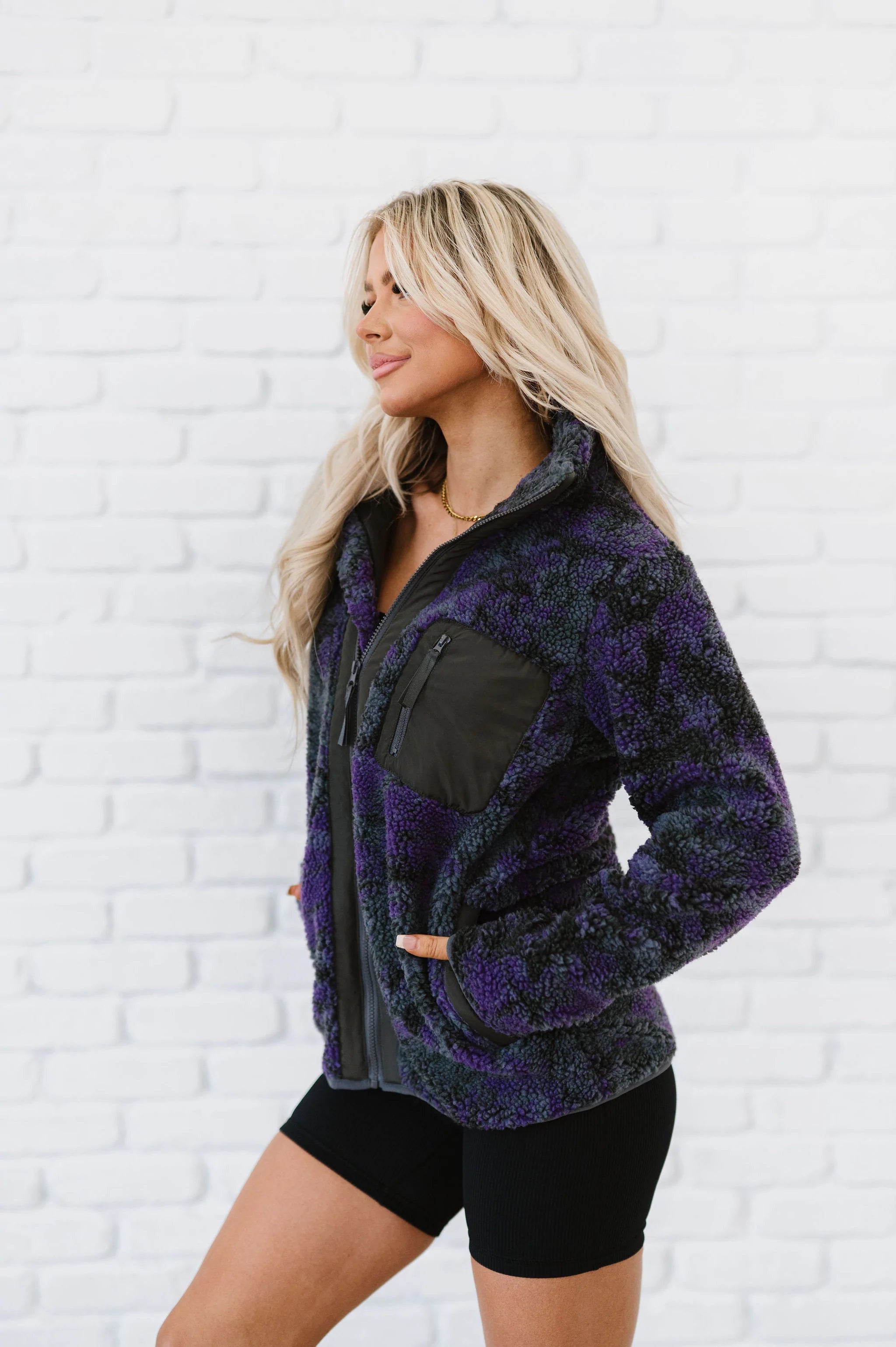 Take A Look Tie Dye Sherpa Jacket