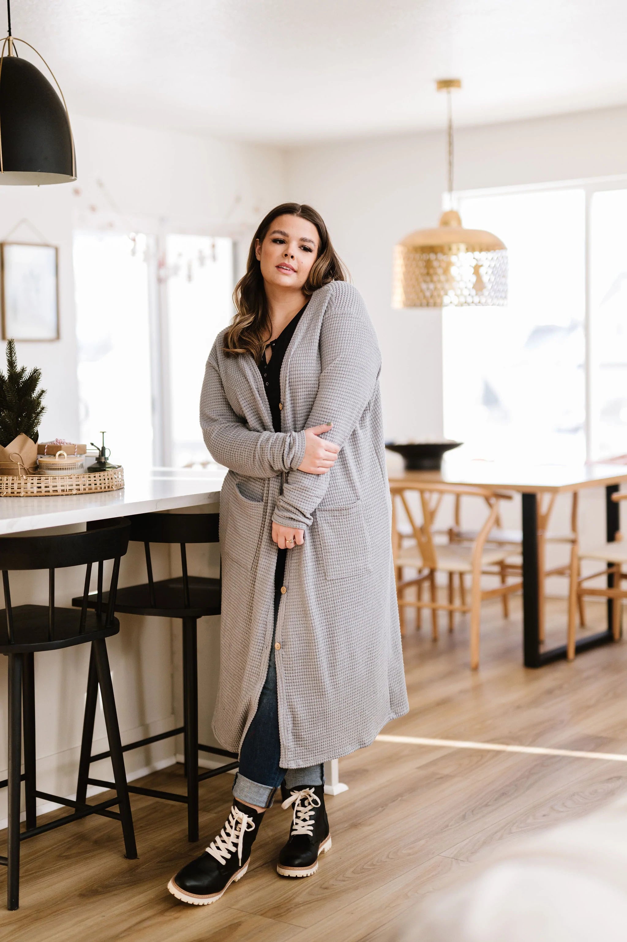 What You See Cardigan- Gray