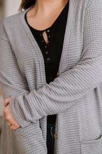 What You See Cardigan- Gray