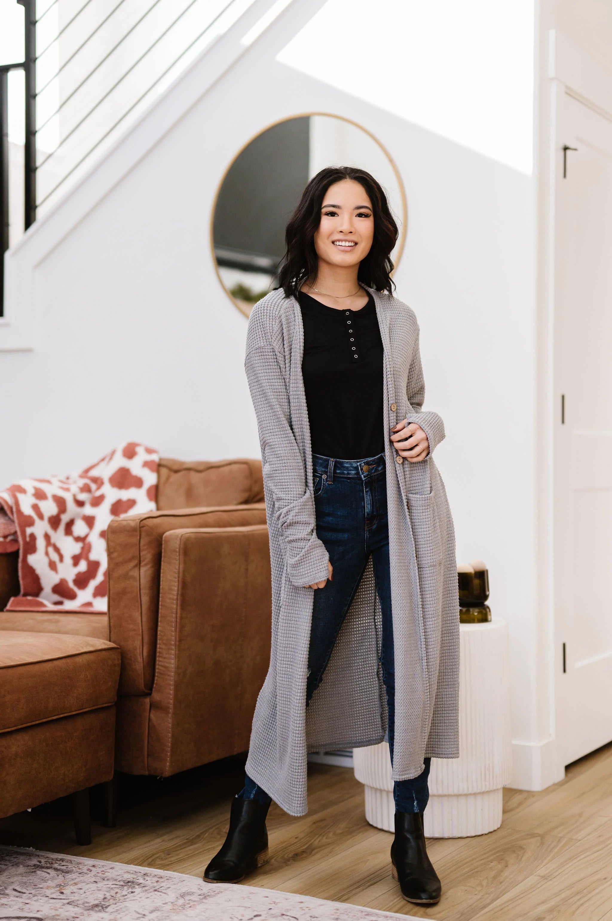 What You See Cardigan- Gray