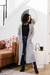 What You See Cardigan- Gray