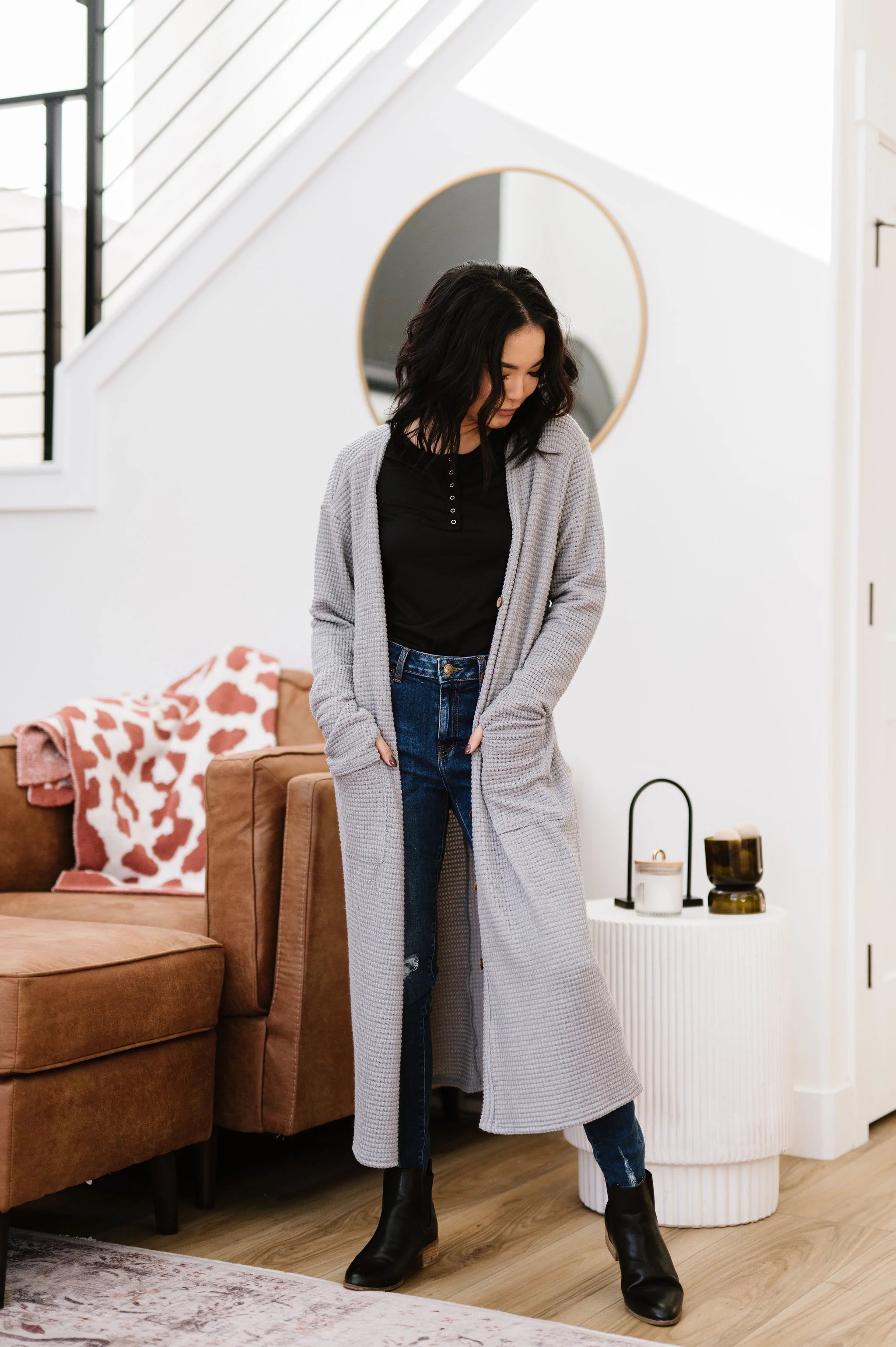 What You See Cardigan- Gray