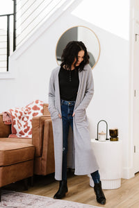 What You See Cardigan- Gray