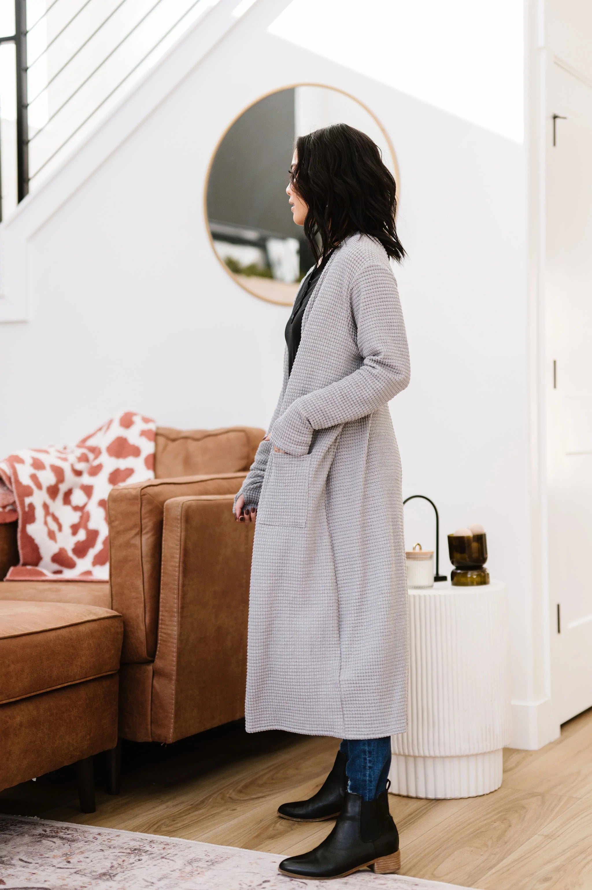 What You See Cardigan- Gray