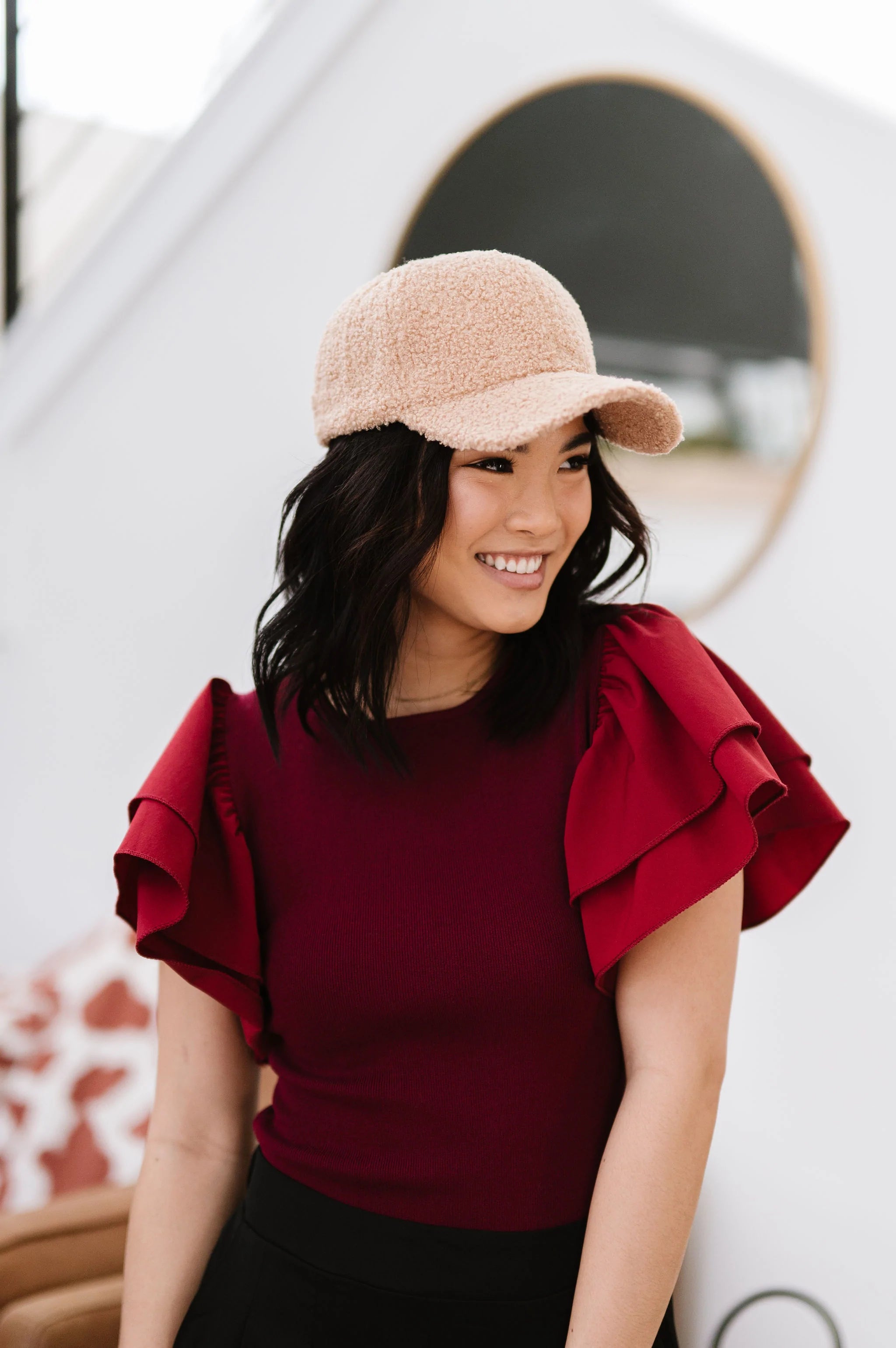 Out And About Boucle Cap - Tan