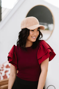 Out And About Boucle Cap - Tan