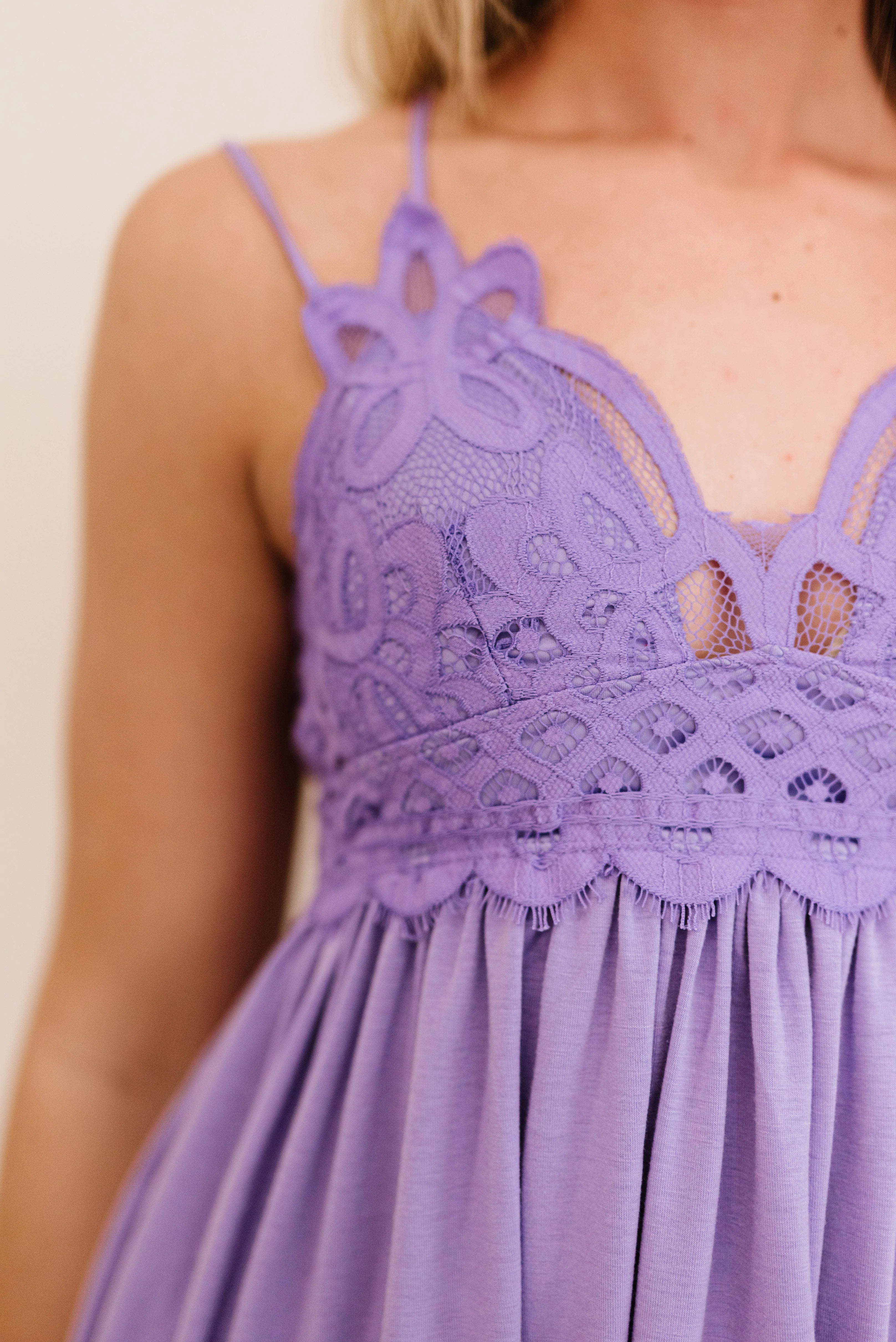 In The Spotlight Crocheted Cami- Purple