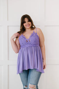 In The Spotlight Crocheted Cami- Purple