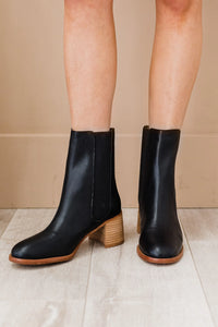 Cora Low Ankle Bootie- Black