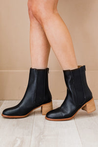 Cora Low Ankle Bootie- Black