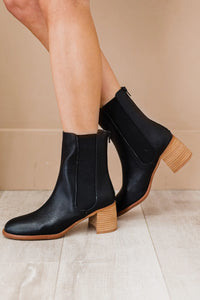 Cora Low Ankle Bootie- Black