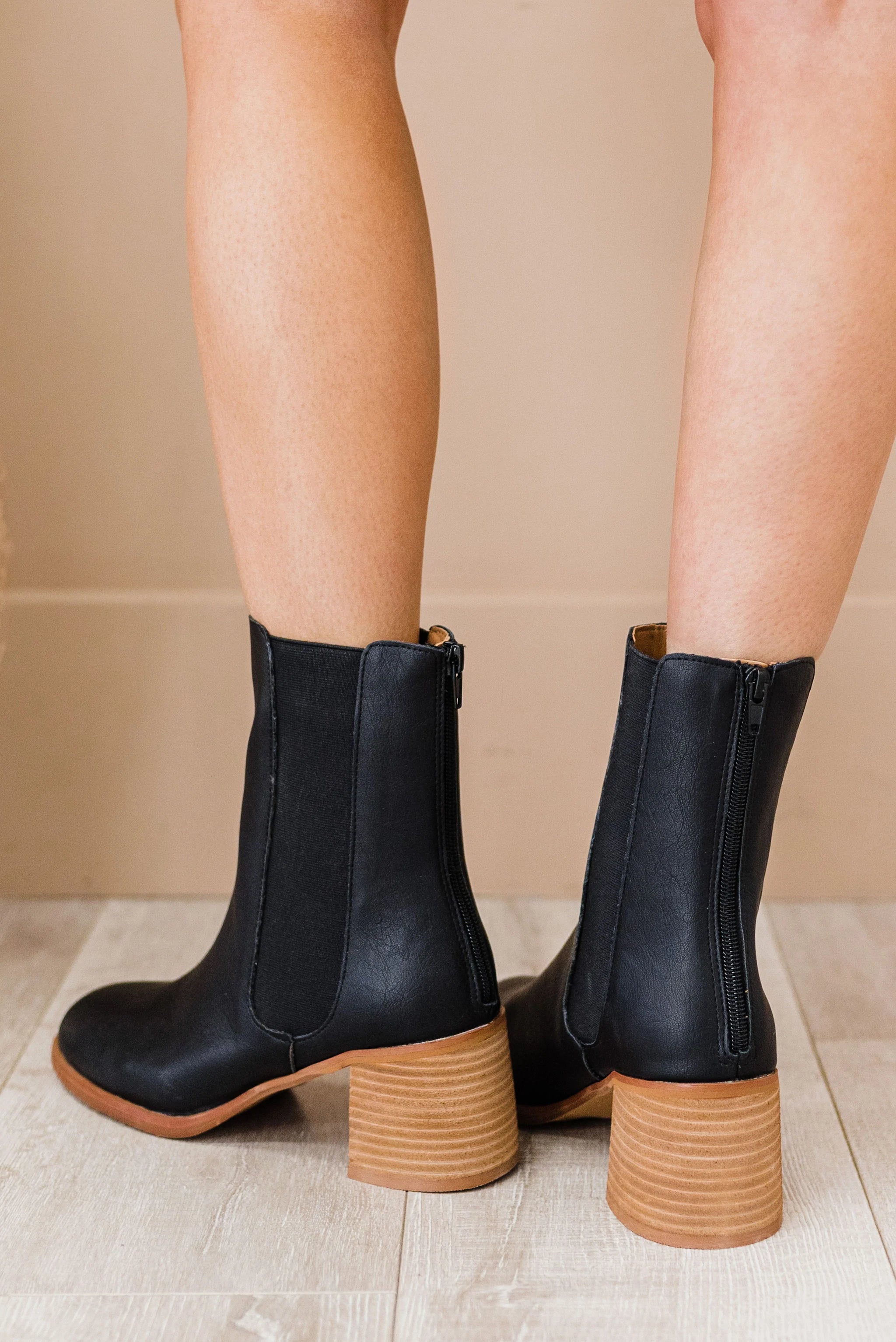 Cora Low Ankle Bootie- Black