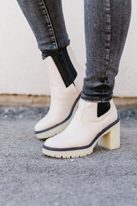 Anastasia Paneled Boot Beige/Black