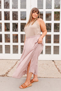 Get Away Maxi Skirt In Mauve