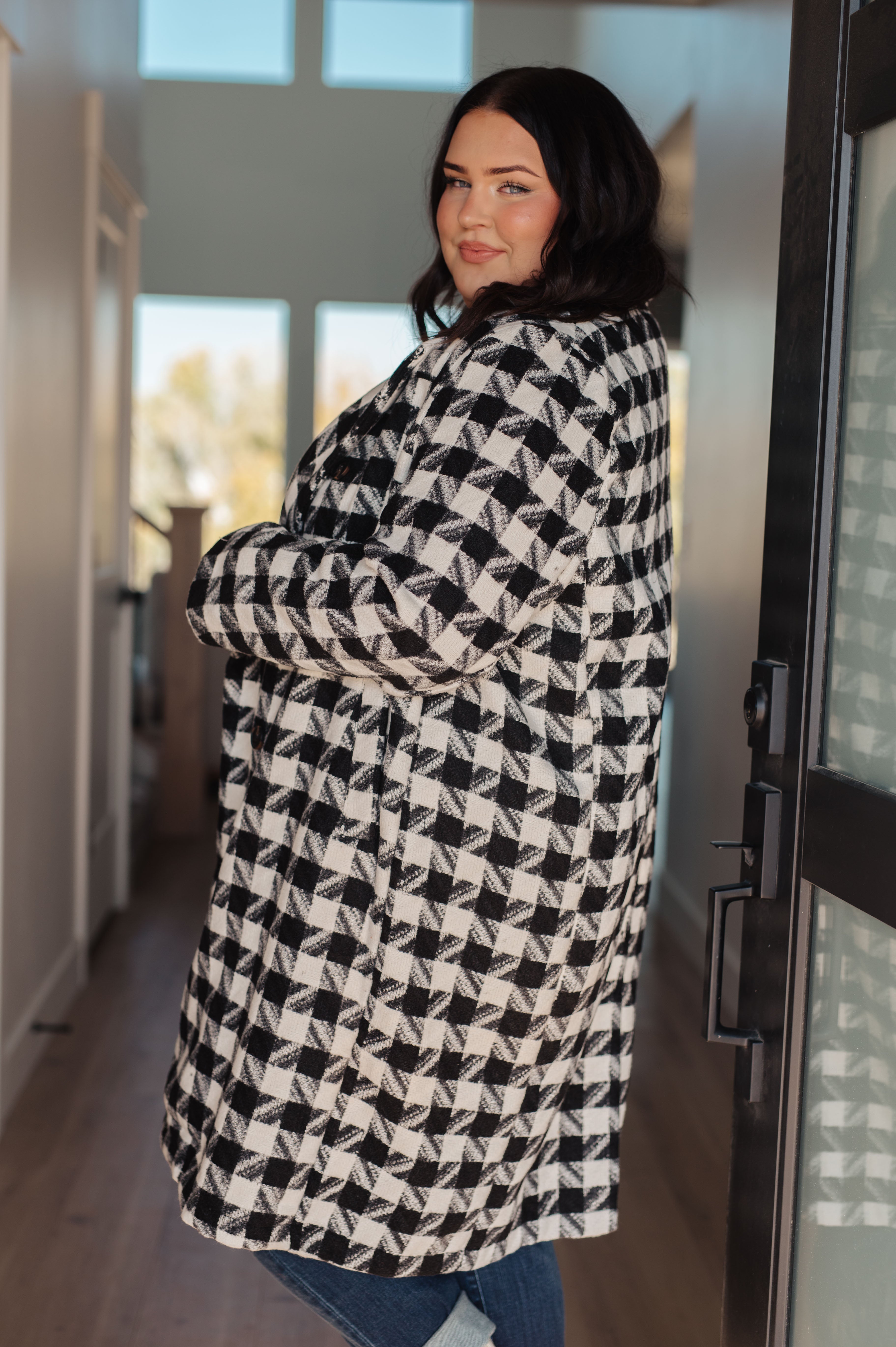 Monochromatic Moment Houndstooth Coat