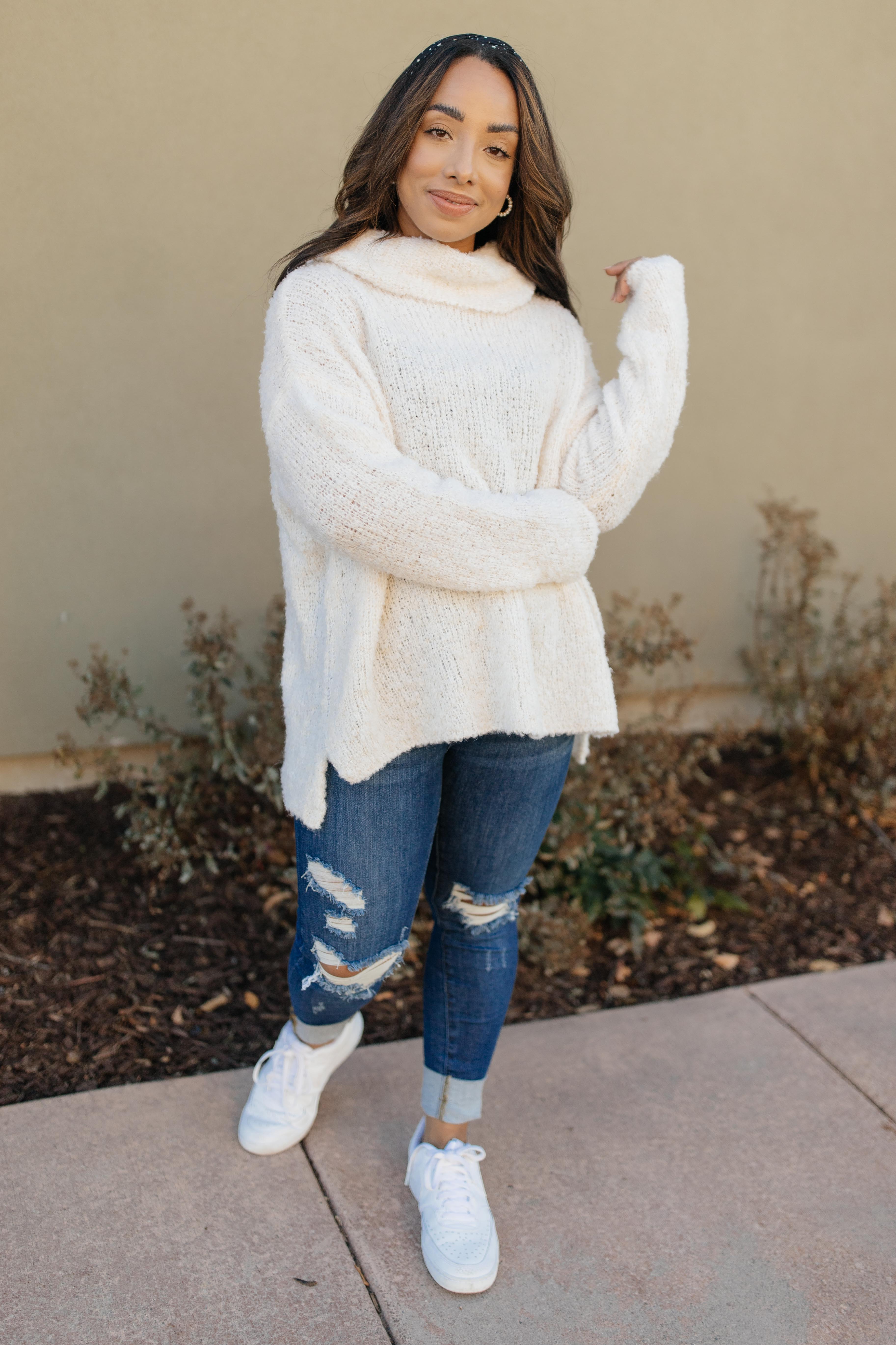 Popcorn And A Movie Sweater in Ivory