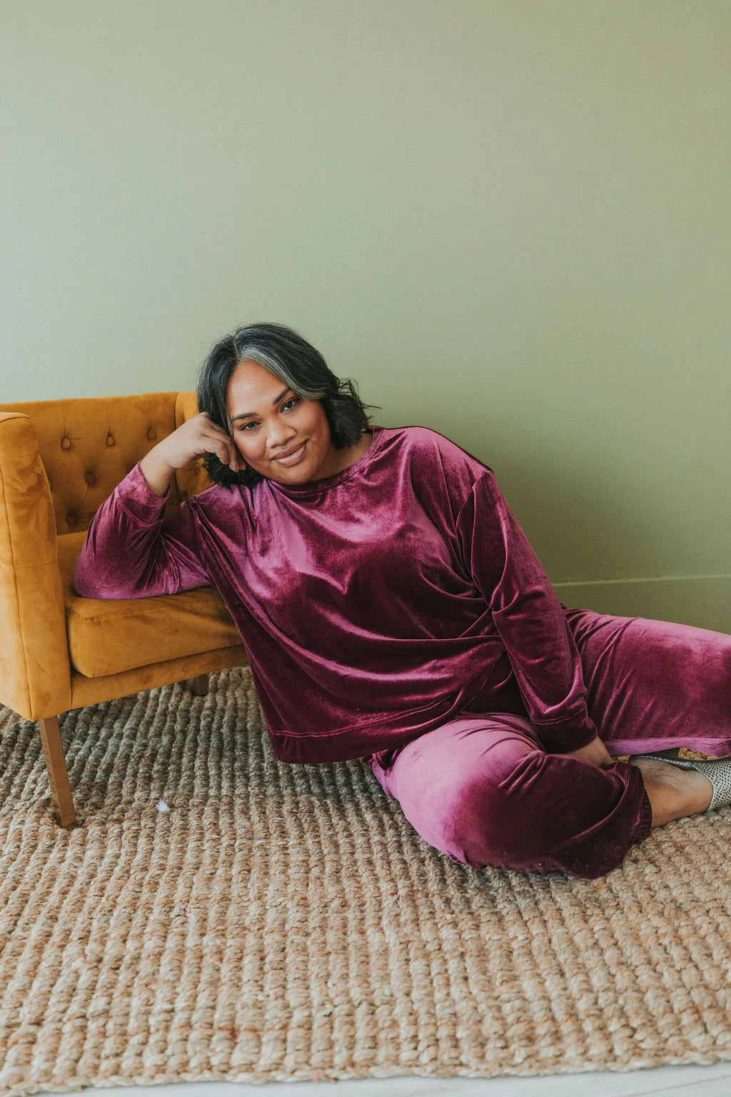 Cozy And Content Velvet Top