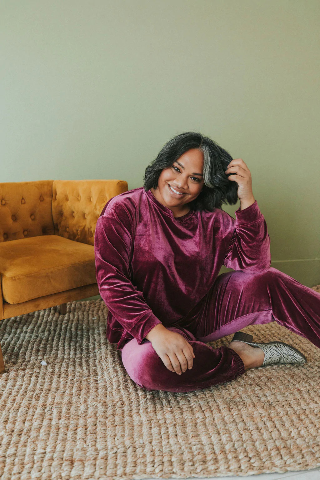 Cozy And Content Velvet Top