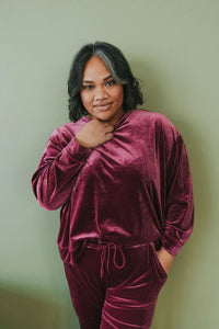 Cozy And Content Velvet Top