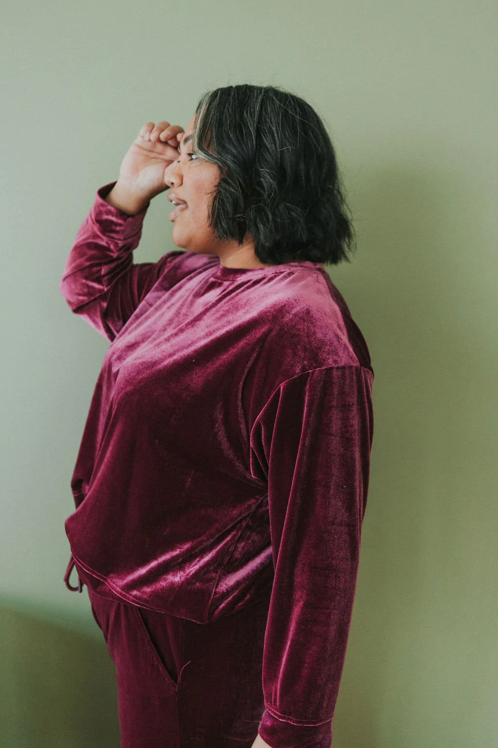Cozy And Content Velvet Top