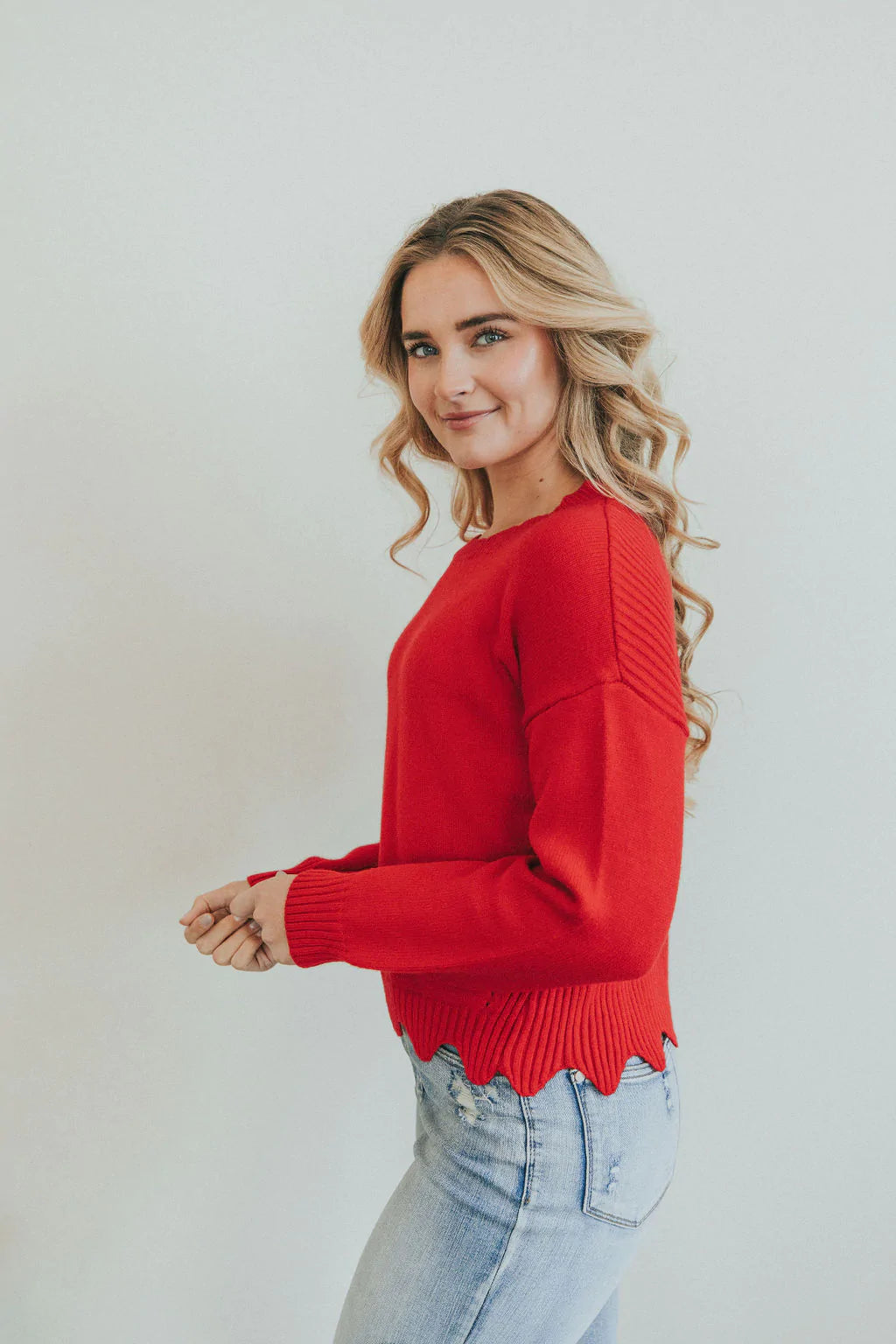 In The Works Scalloped Sweater