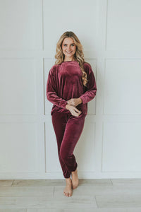 Cozy And Content Velvet Top