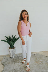 Wild Romance Ribbed Bodysuit- Pink