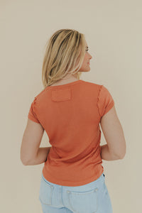 Not Over You V-Neck Tee - Rust