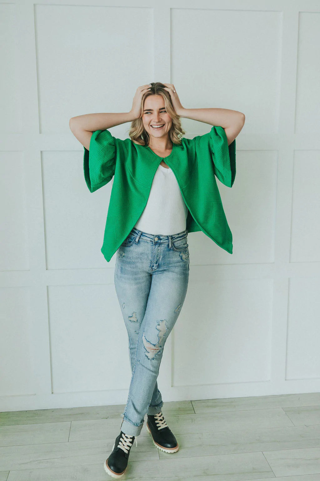 City Streets Ruffle Sleeve Jacket